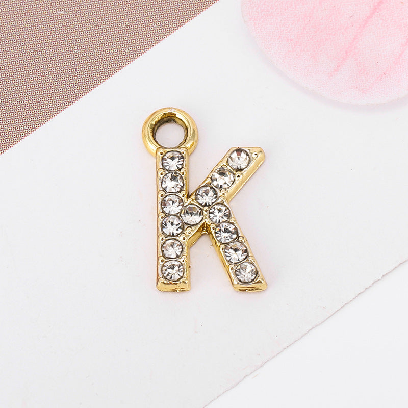 Golden Alloy Letter Love Charms Jewelry Accessories