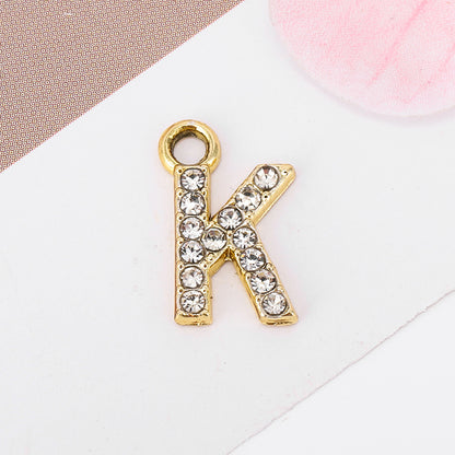 Golden Alloy Letter Love Charms Jewelry Accessories