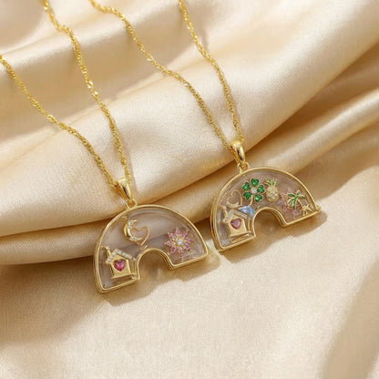 Rainbow Copper Love Charms Jewelry Accessories In Colour