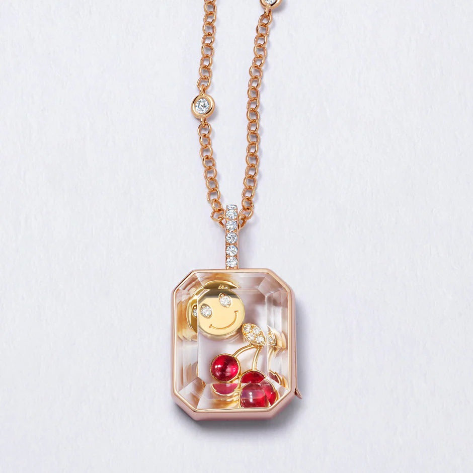 Glass Locket Charms In Colour, Jewelry Accessories Featuring Elegant Design