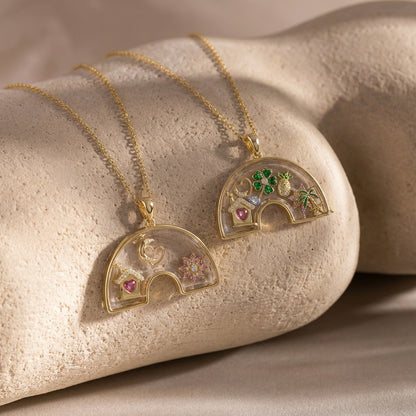 Rainbow Copper Locket Charms Featuring Love Charms, Available In Colour For Jewelry Accessories