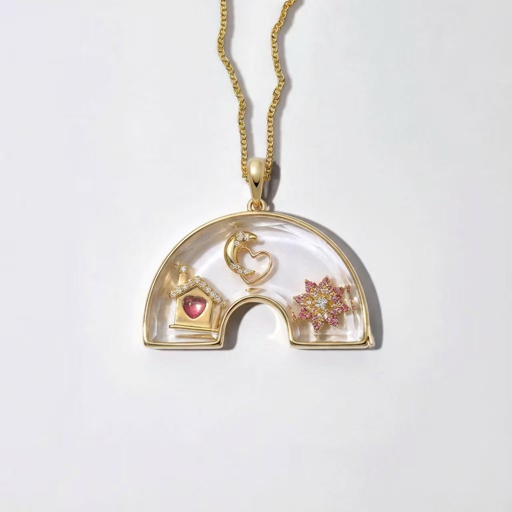 Rainbow Copper Locket Charms Featuring Love Charms, Available In Colour For Jewelry Accessories