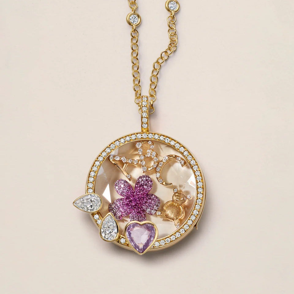 Glass Locket Charms In Colour, Jewelry Accessories Featuring Elegant Design