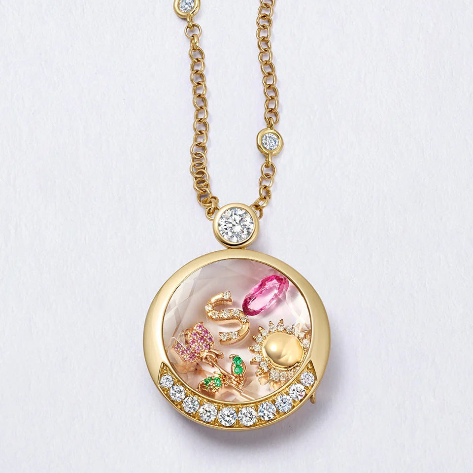 Glass Locket Charms In Colour, Jewelry Accessories Featuring Elegant Design