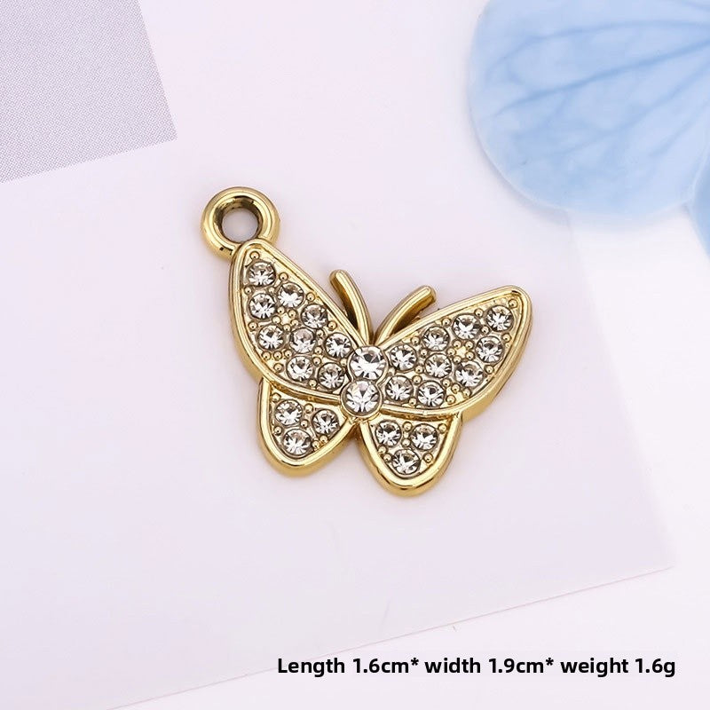 Butterfly Love Charms Jewelry Accessories In Alloy Featuring Elegant Colour Design