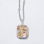 Silver Square Box Necklace-Empty Box