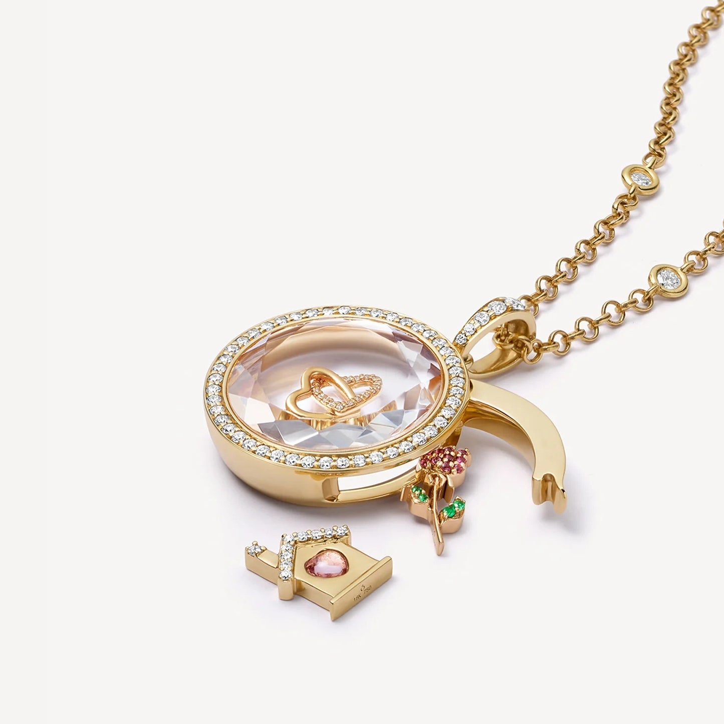 Glass Locket Charms In Colour, Jewelry Accessories Featuring Elegant Design