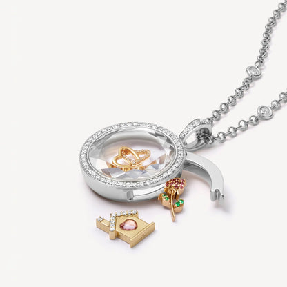 Glass Locket Charms In Colour, Jewelry Accessories Featuring Elegant Design