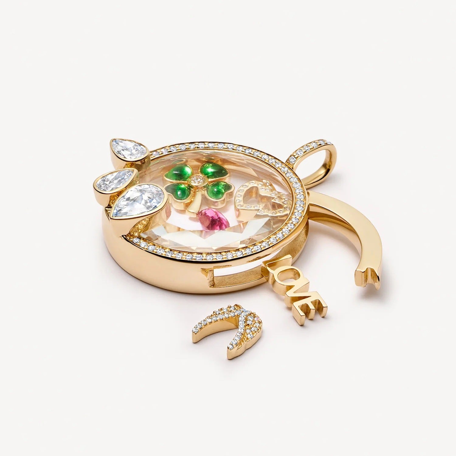 Glass Locket Charms In Colour, Jewelry Accessories Featuring Elegant Design