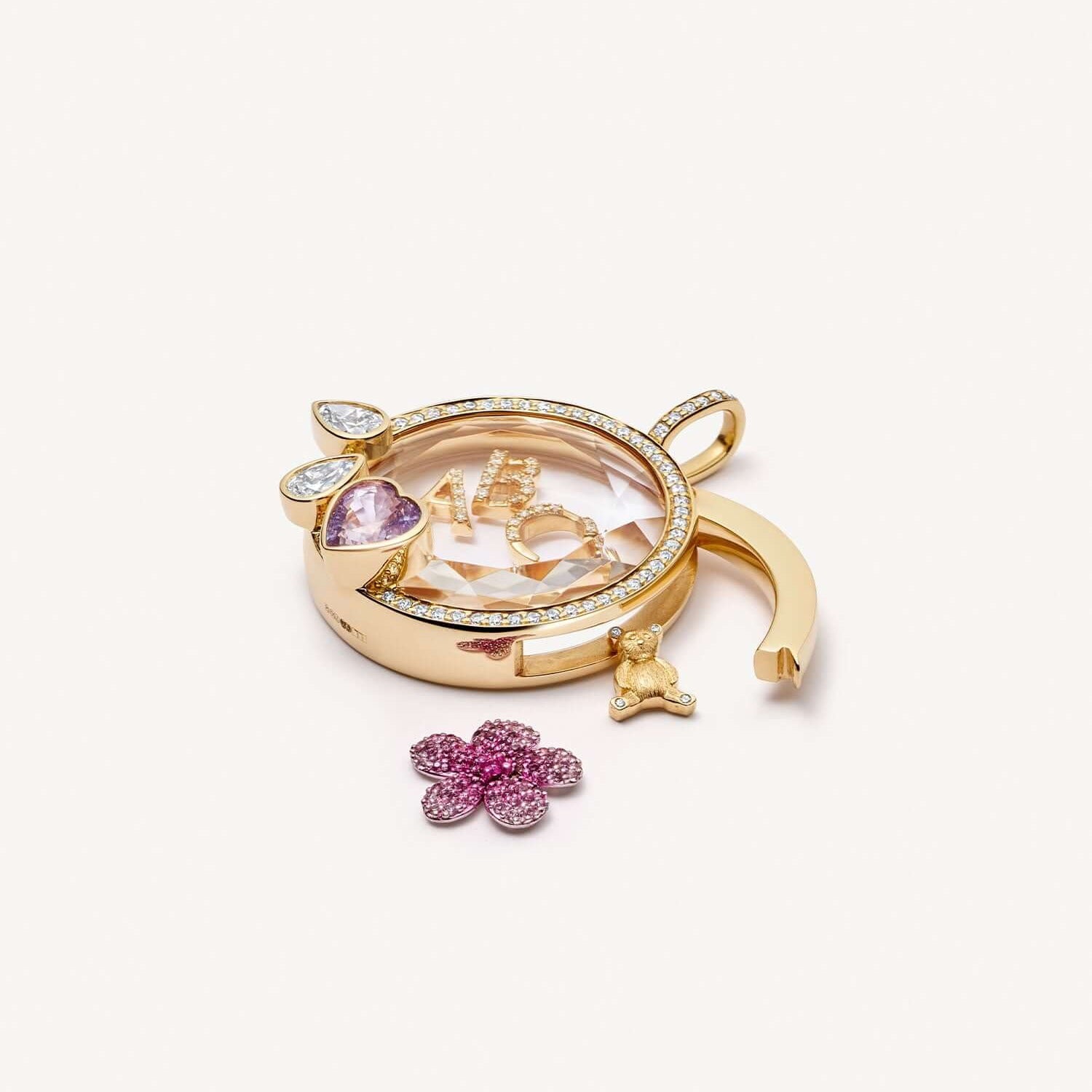 Glass Locket Charms In Colour, Jewelry Accessories Featuring Elegant Design
