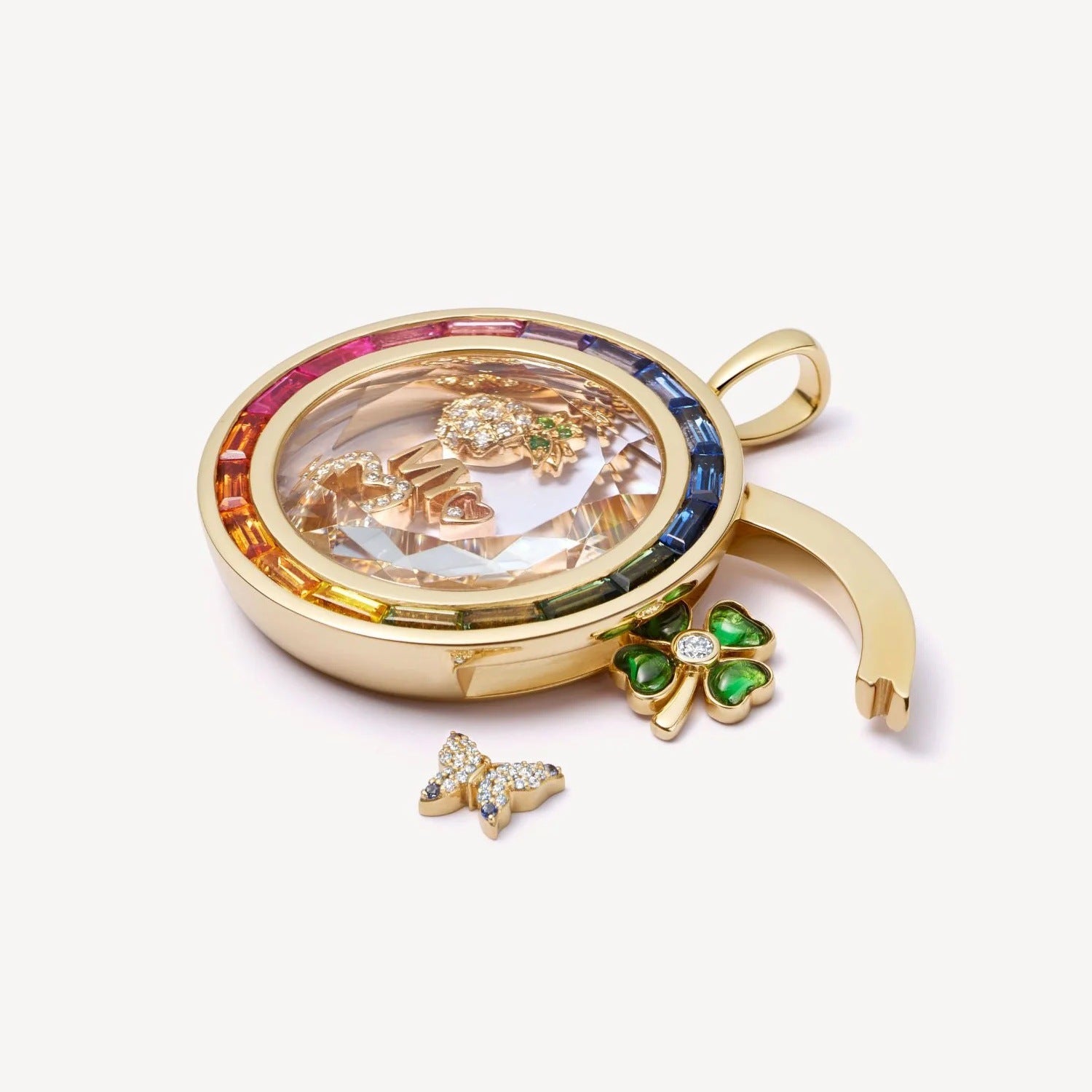 Glass Locket Charms In Colour, Jewelry Accessories Featuring Elegant Design