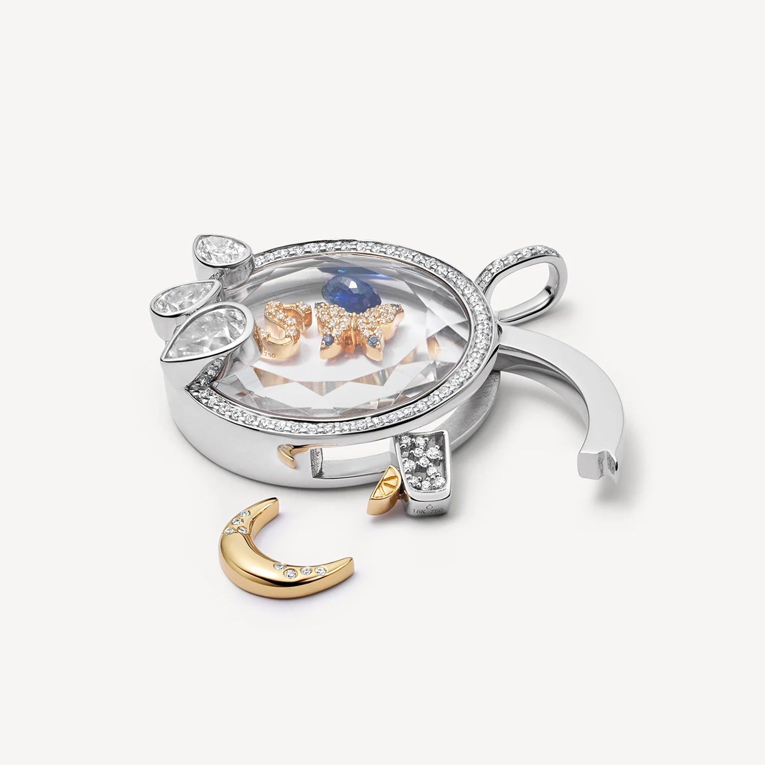 Glass Locket Charms In Colour, Jewelry Accessories Featuring Elegant Design