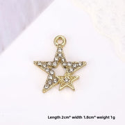 Big and Small Five-pointed Stars Gold
