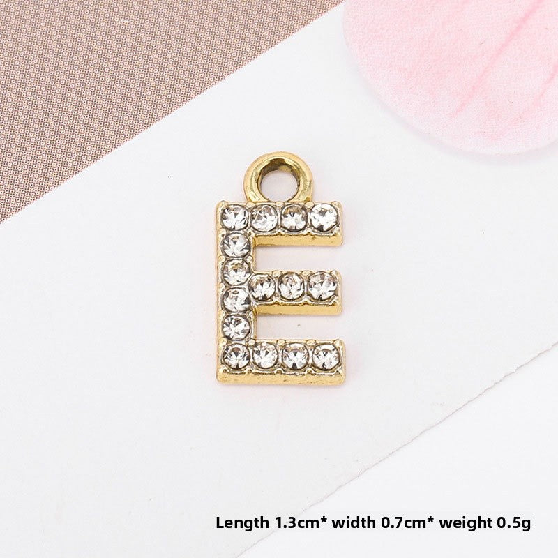 Golden Alloy Letter Love Charms Jewelry Accessories