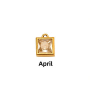 Gold April 4.5*4.5 White Diamond