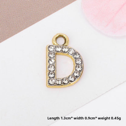 Golden Alloy Letter Love Charms Jewelry Accessories