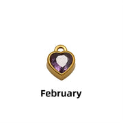 Gold February 4*4 Purple Red Diamond