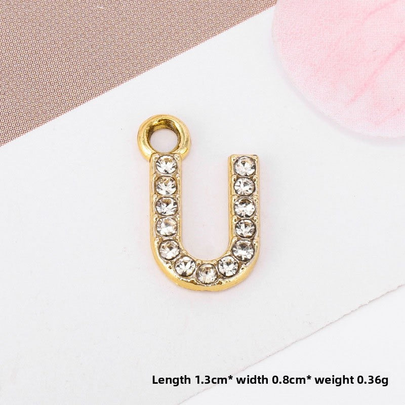 Golden Alloy Letter Love Charms Jewelry Accessories