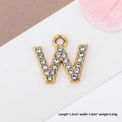 Golden Alloy Letter Love Charms Jewelry Accessories