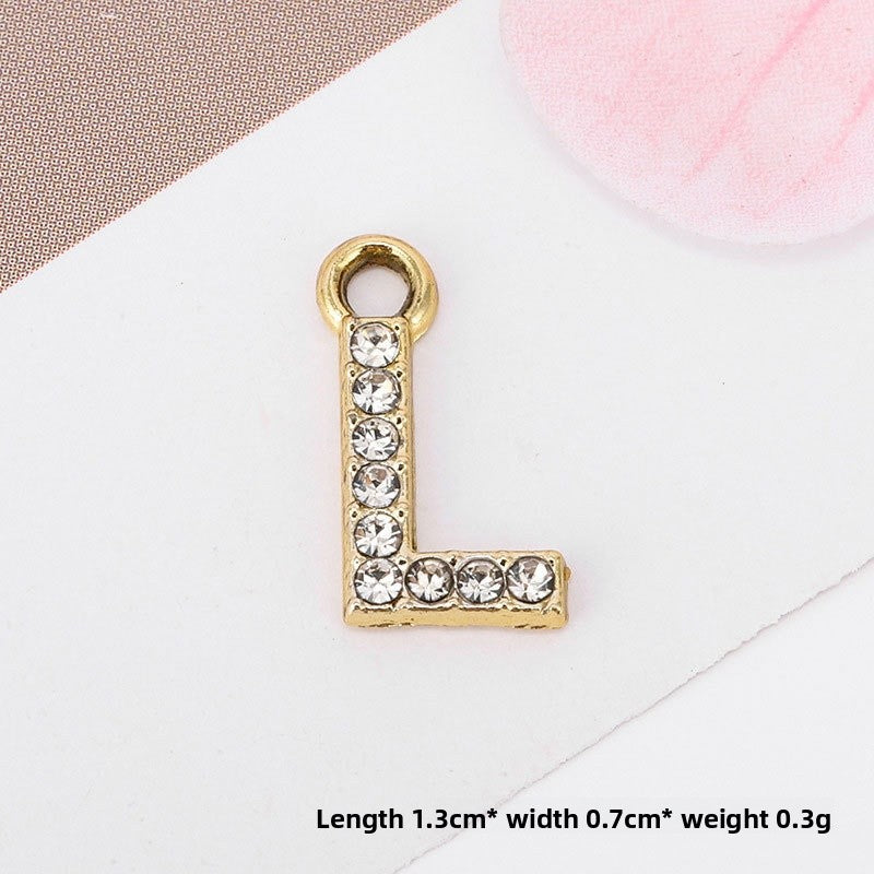 Golden Alloy Letter Love Charms Jewelry Accessories