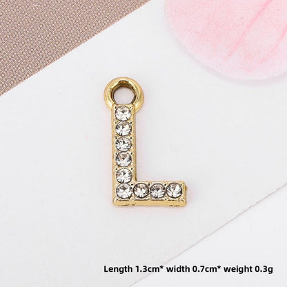 Golden Alloy Letter Love Charms Jewelry Accessories