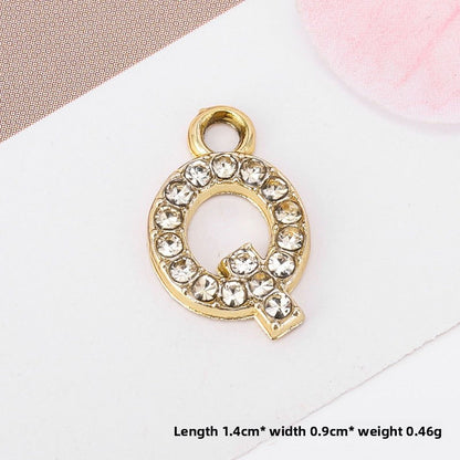 Golden Alloy Letter Love Charms Jewelry Accessories