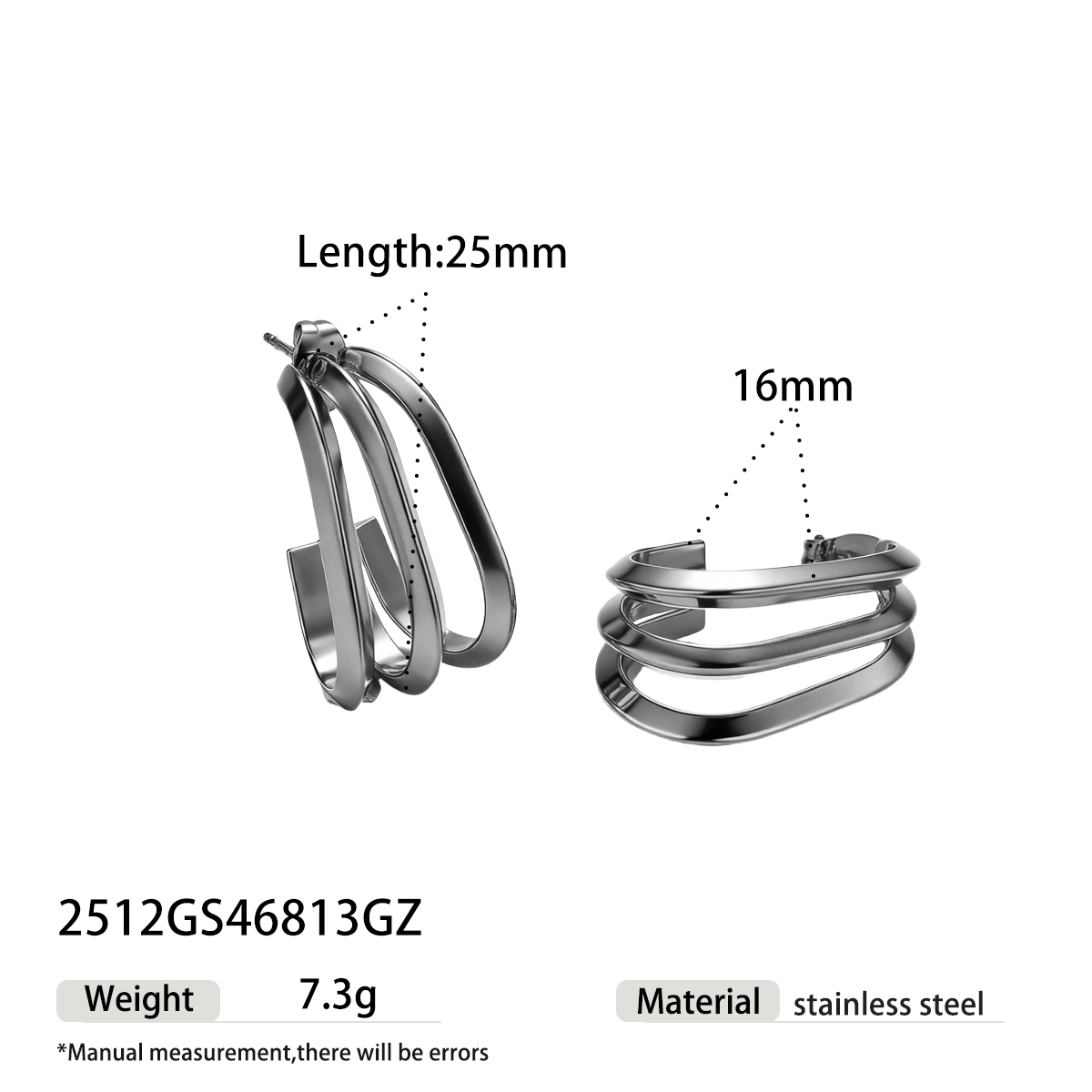 Geometric Earrings For Women Featuring Electroplated 304 Stainless Steel With 18K Real Gold Plated PVD Coating