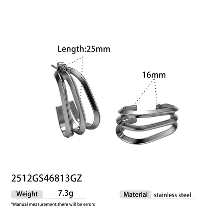 Geometric Earrings For Women Featuring Electroplated 304 Stainless Steel With 18K Real Gold Plated PVD Coating
