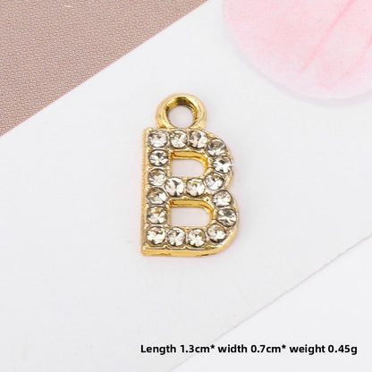 Golden Alloy Letter Love Charms Jewelry Accessories