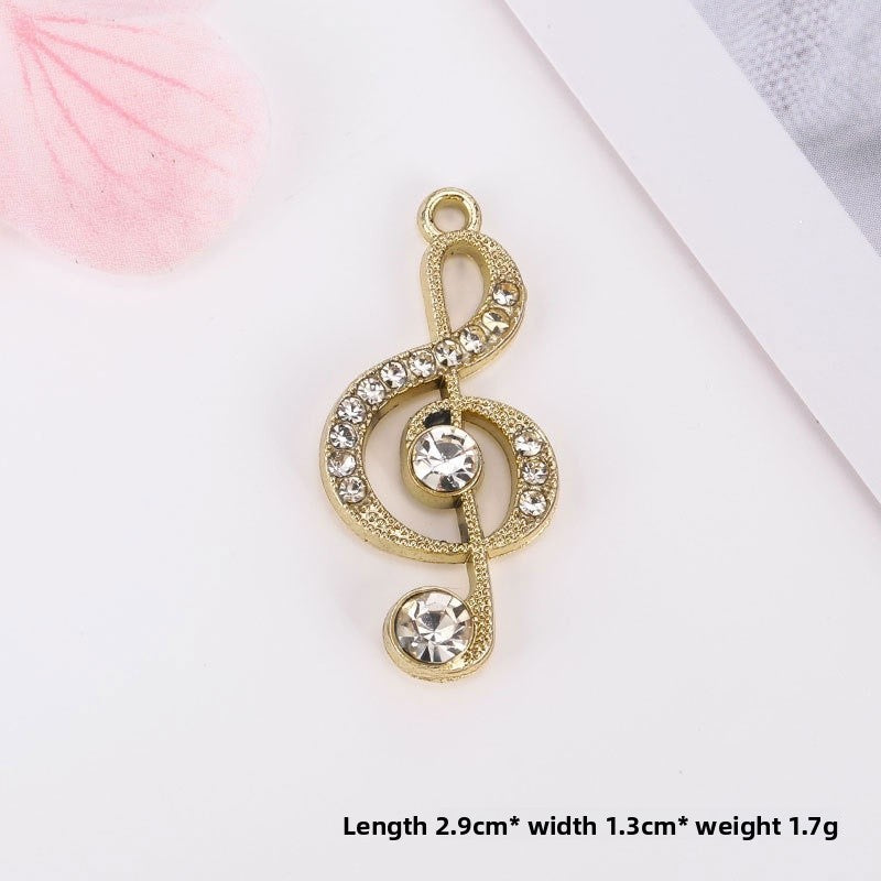 Golden Alloy Notes Love Charms Jewelry Accessories