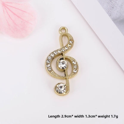 Golden Alloy Notes Love Charms Jewelry Accessories