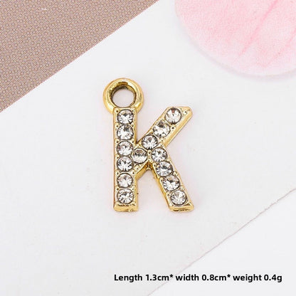 Golden Alloy Letter Love Charms Jewelry Accessories