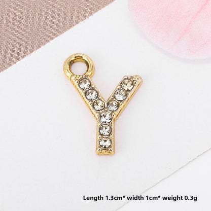 Golden Alloy Letter Love Charms Jewelry Accessories