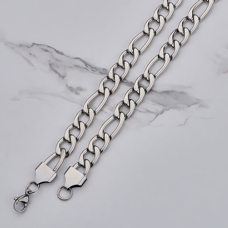 Polished 201 Stainless Steel Men's Necklace For Everyday Wear Featuring 18K Real Gold Plated Cuban Link Chain Curb Chain