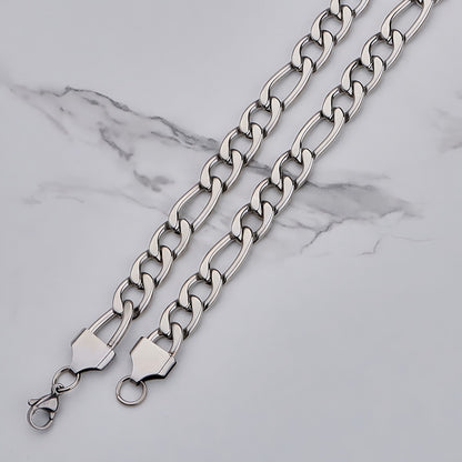 Polished 201 Stainless Steel Men's Necklace For Everyday Wear Featuring 18K Real Gold Plated Cuban Link Chain Curb Chain