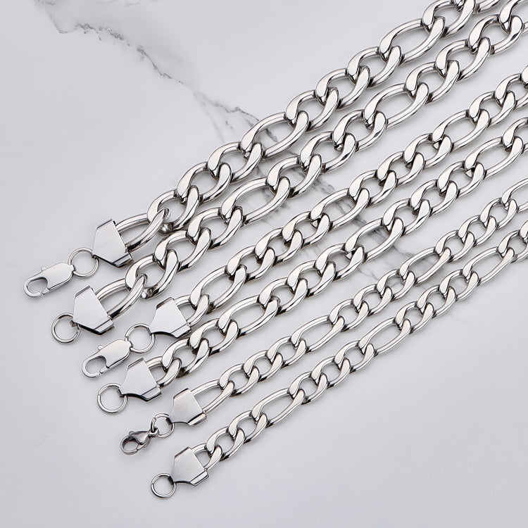 Polished 201 Stainless Steel Men's Necklace For Everyday Wear Featuring 18K Real Gold Plated Cuban Link Chain Curb Chain
