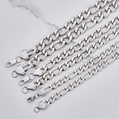 Polished 201 Stainless Steel Men's Necklace For Everyday Wear Featuring 18K Real Gold Plated Cuban Link Chain Curb Chain