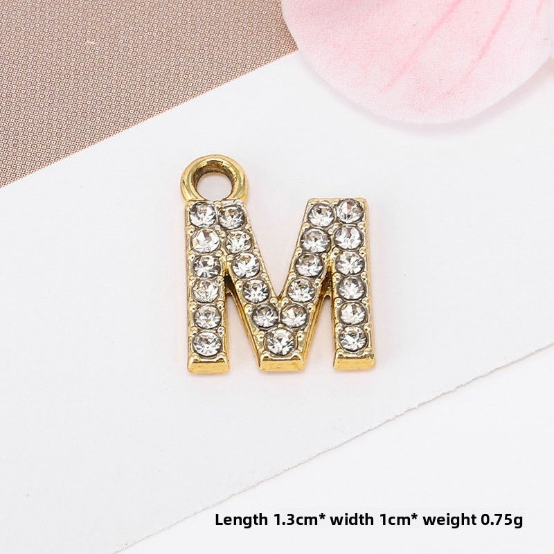 Golden Alloy Letter Love Charms Jewelry Accessories