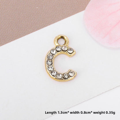 Golden Alloy Letter Love Charms Jewelry Accessories