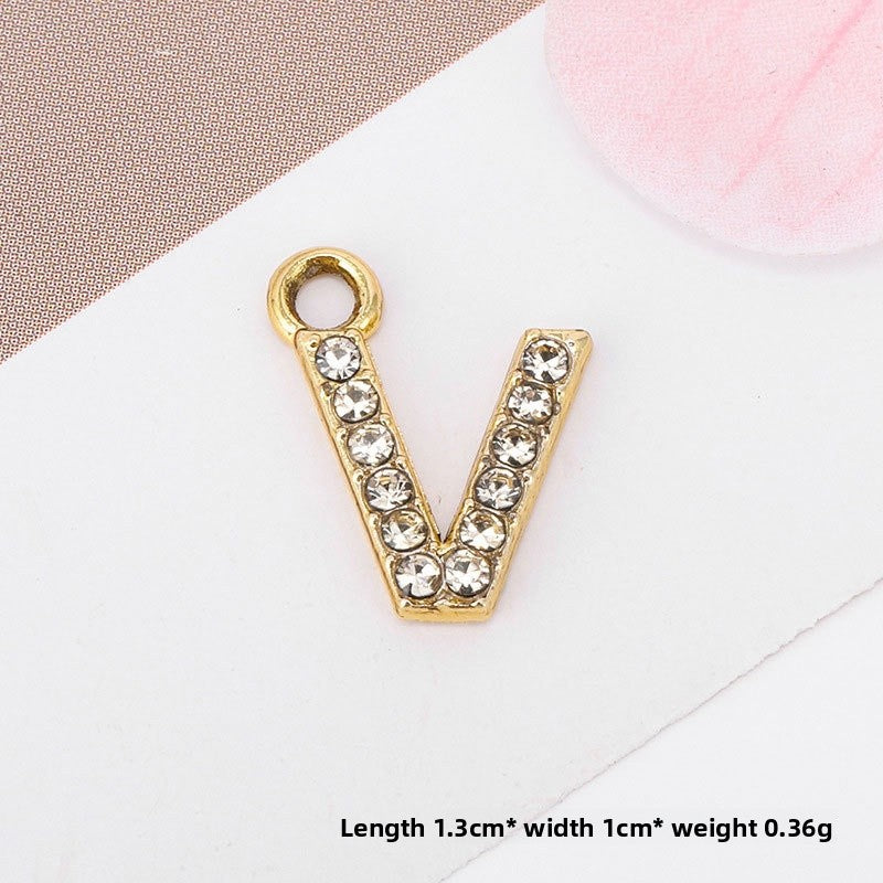 Golden Alloy Letter Love Charms Jewelry Accessories