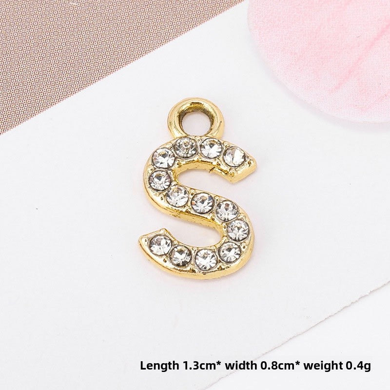 Golden Alloy Letter Love Charms Jewelry Accessories