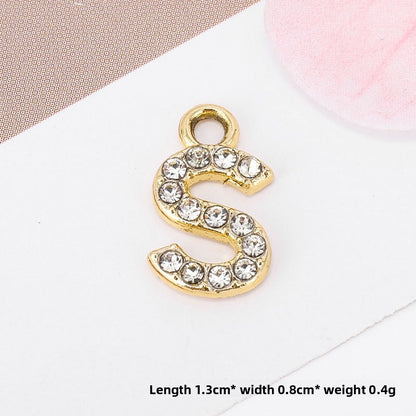 Golden Alloy Letter Love Charms Jewelry Accessories