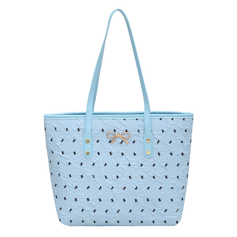 Polyester Bucket Shoulder Bag With Printing Pattern, Stylish And Durable Tote For Women