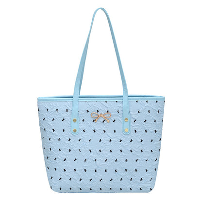 Polyester Bucket Shoulder Bag With Printing Pattern, Stylish And Durable Tote For Women