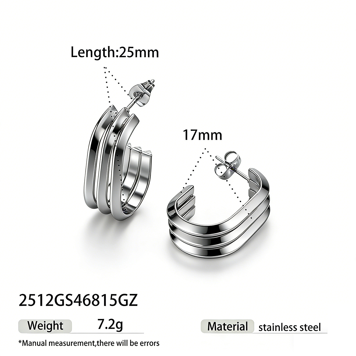 Geometric Earrings For Women Featuring Electroplated 304 Stainless Steel With 18K Real Gold Plated PVD Coating