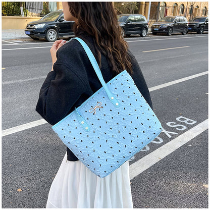 Polyester Bucket Shoulder Bag With Printing Pattern, Stylish And Durable Tote For Women