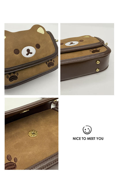 Cartoon Square PU Leather Shoulder Bag For Women, Stylish And Durable Design