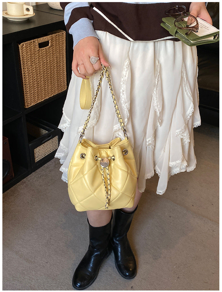 Bucket Shoulder Bag For Women In PU Leather, Stylish And Practical Design