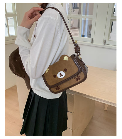 Cartoon Square PU Leather Shoulder Bag For Women, Stylish And Durable Design
