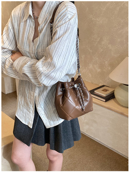 Bucket Shoulder Bag For Women In PU Leather, Stylish And Practical Design
